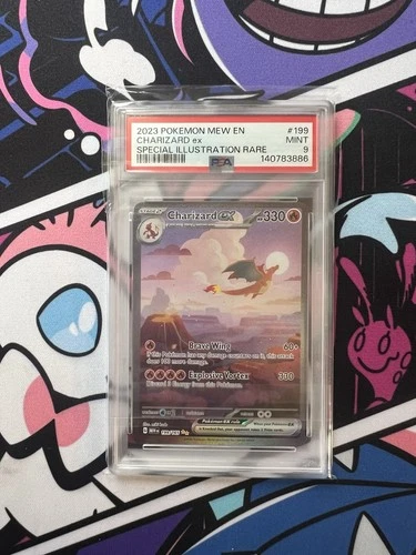 2023 POKEMON MEW EN-151 SPECIAL ILLUSTRATION RARE #199 CHARIZARD EX PSA 9 MINT