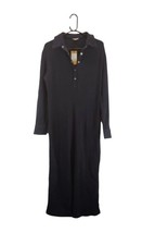 hush womens dress dark navy mazie jersey midi collared long sleeve size 6