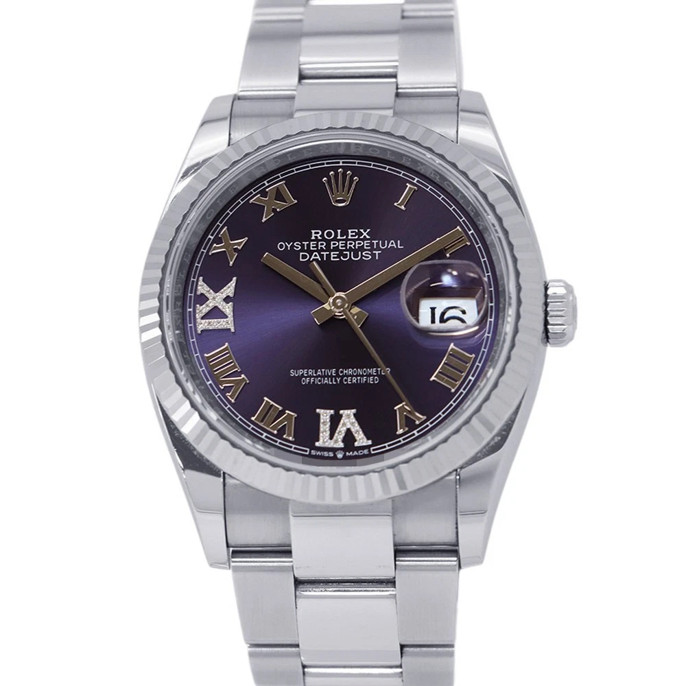 Rolex — ROLEX Datejust 36 36mm Stainless Steel Aubergine Dial 126234
