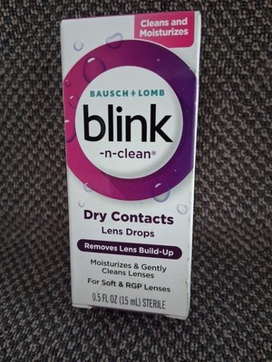 Blink N Clean Lens Drops For Soft & Rgp Lenses 0.5 Fluid Ounces Exp 01/2027