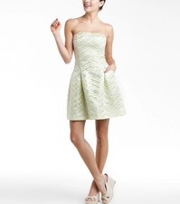 Lilly Pulitzer Sherry Strapless Jacquard MiniDress Women's Size 2 Yellow Silver