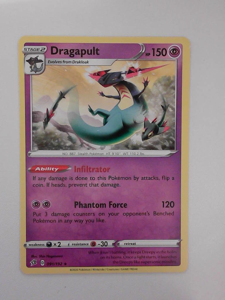 Dragapult 091/192 Holo Rare Rebel Clash Pokemon Lightly Played