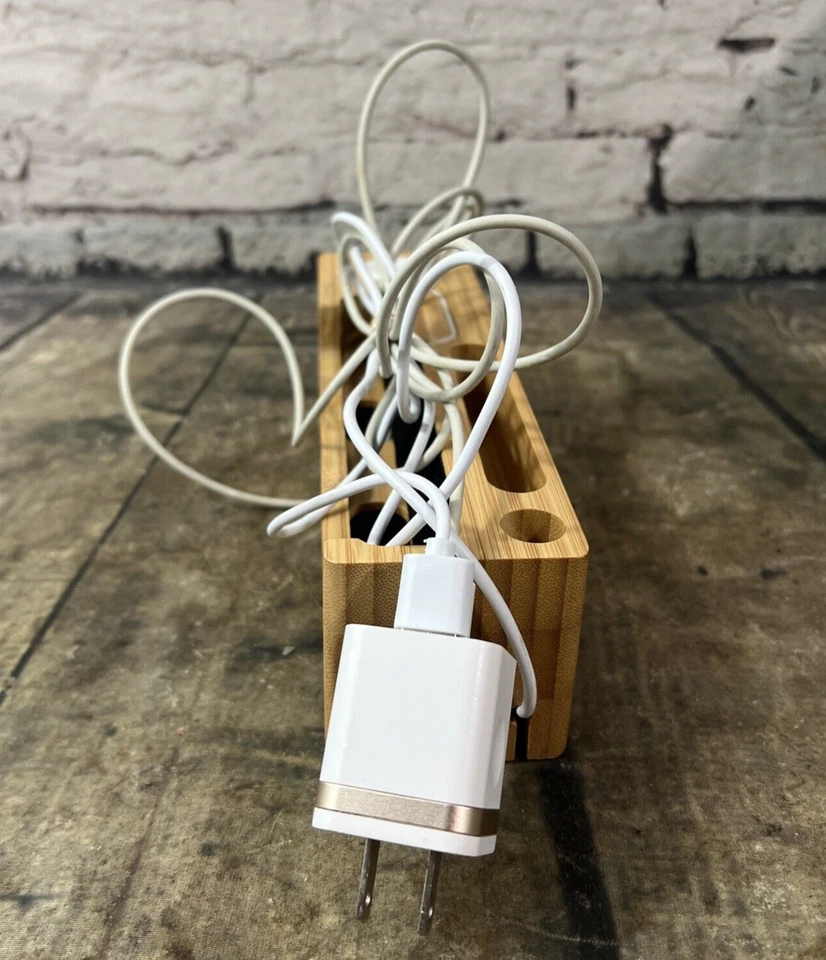 Charging Stand Mount Cradle Station Wood Dock With Chargers Included - Image 2 of 4