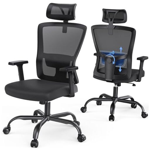 Ergonomic Office Chair, Desk Chair with 2D Lumbar Support, Adjustable-image