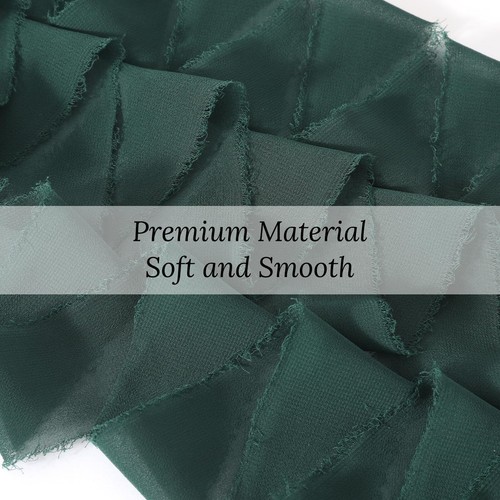 Green Chiffon Ribbon 1-1/2 inch 1 Roll*20Yd Frayed Fringe Chiffon Ribbon for ... - Picture 5 of 6