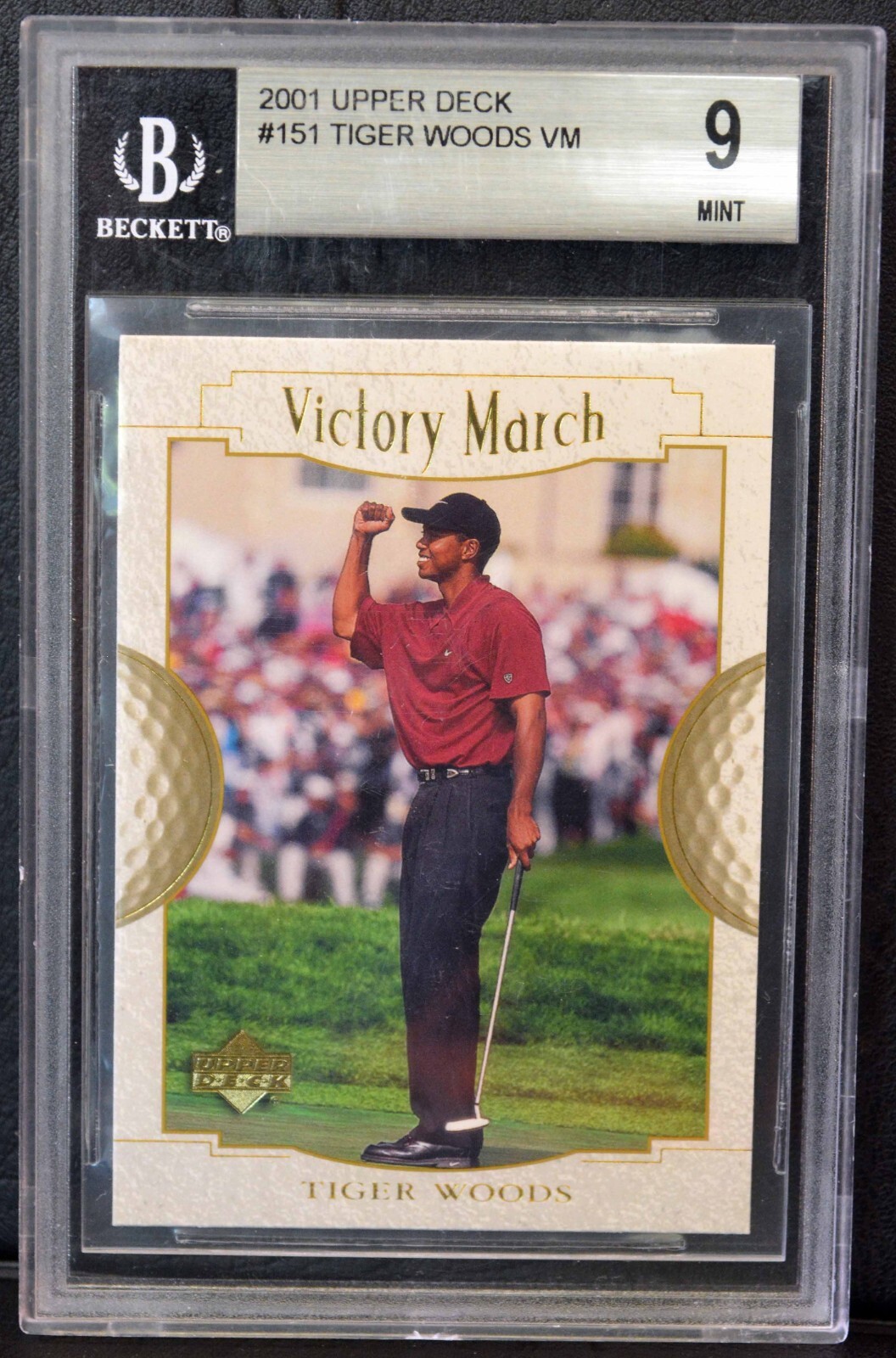 2001 Upper Deck #151 TIGER WOODS Victory March BGS 9 MINT with 9.5 Subs