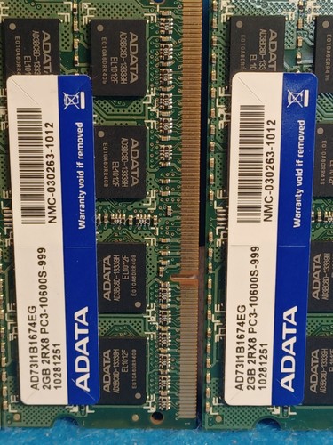(4) 2GB PC3-10600S DDR3-1333MHz So-Dimm Laptop Memory - Picture 3 of 5