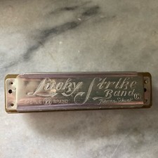 Rare 1937 Castle Brand, Johann Schunk, "Lucky Strike Band" Harmonica