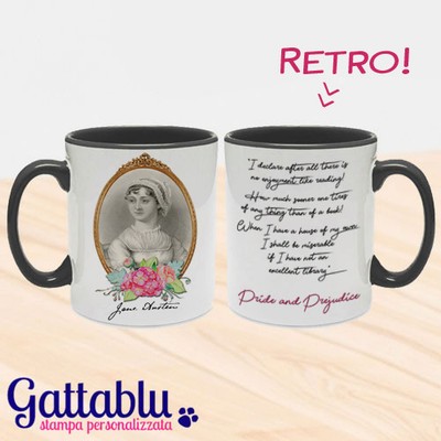 Tazza Jane Austen Stampa Fronte Retro Con Citazione Orgoglio E Pregiudizio Ebay