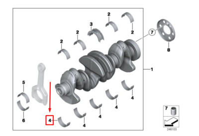 NEW BMW Z4 ROADSTER E89 CRANKSHAFT BEARING SHELL 11218642946