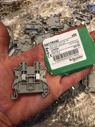 32 QTY! Schneider Electric NSYTRV42 Screw Terminal Block 2 Pts 4mm2 ...