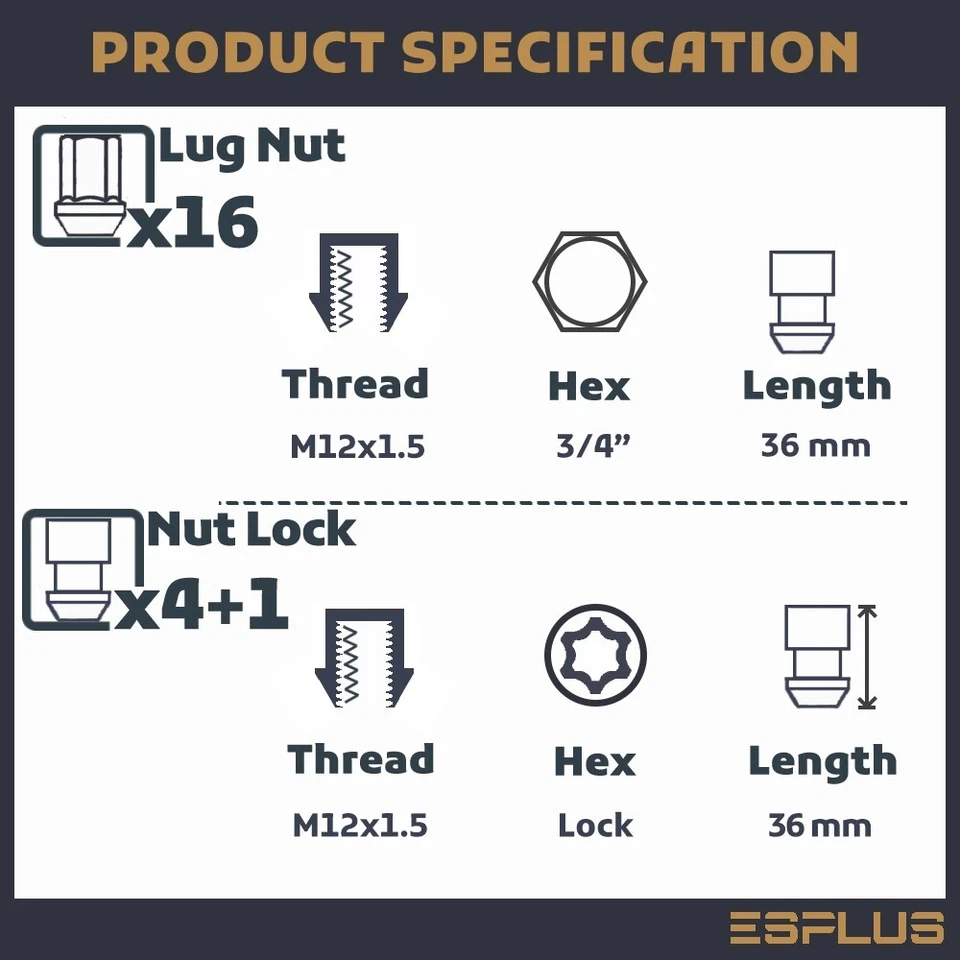 20 piezas bloqueo de rueda Honda M12x1.5 cromo apto para Accord/BR-V/Civic/CR-V/CR-Z/HR-V, etc. Foto 2 de 4