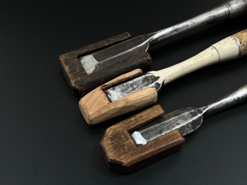 Vintage Japanese Chisel 3set Nomi /Hand Plane Saw Iron Hammer Hand Tool/d56 - Picture 2 of 24
