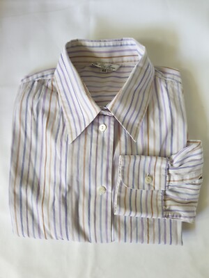 Loro Piana Damen Bluse Weiß Gestreift Stretch Gr. 40 Top NP 690