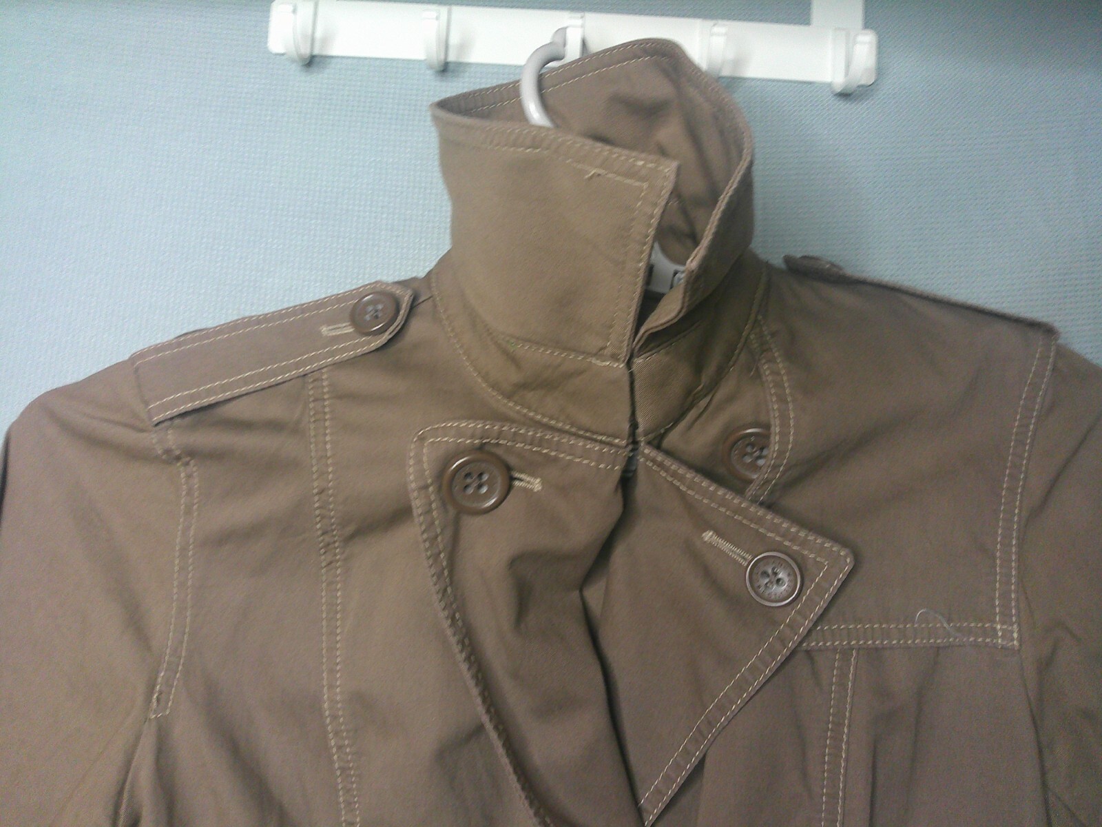 Gap Double Breasted Jacket Womens Medium Tan Belt… - image 8