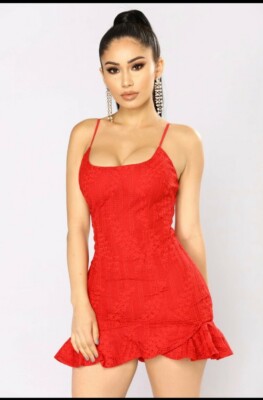 NWT Fashion Nova My Moment Lace Dress Red Medium | eBay
