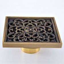 Antique Brass Waste Floor Drain Shower Square Bathroom Floor Drain Cover