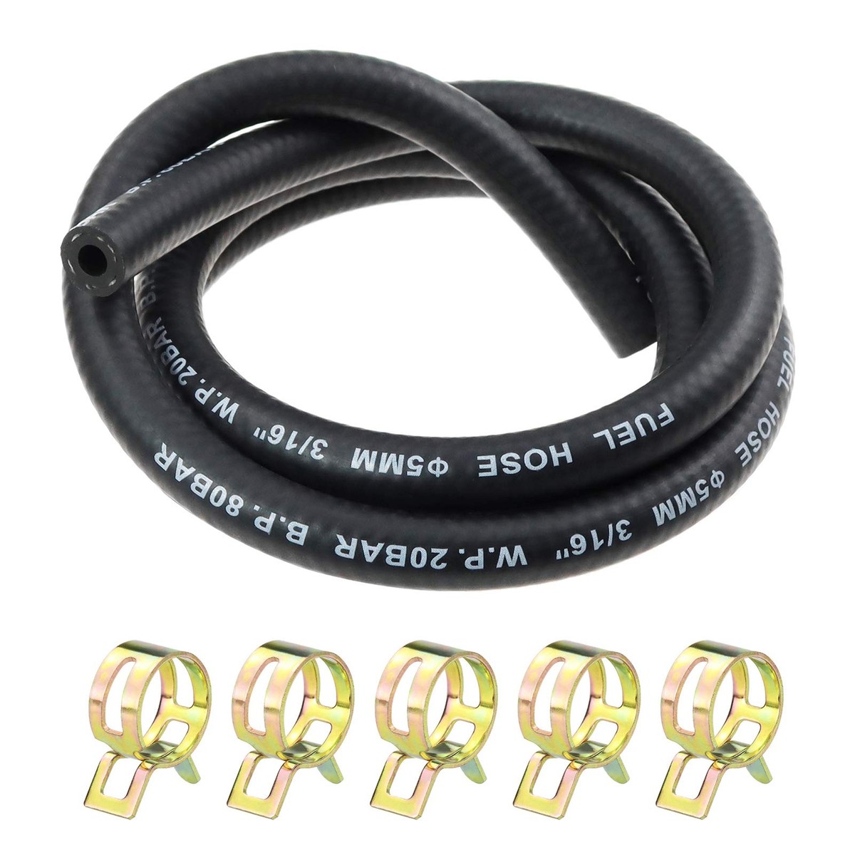 Fuel Pipe Set - 5/16" 8mm Inner Diameter Fuel Hose With 10 Clamps, For Cars, Trucks, Small Engines-444160