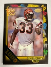 1991 David Fulcher Wild Card 1000 Stripe