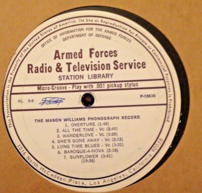 RADIO SHOW: AFN RL5-9 ''THE MASON WILLIAMS PHONOGRAPH RECORD'' & 7 SUPER OLDIES
