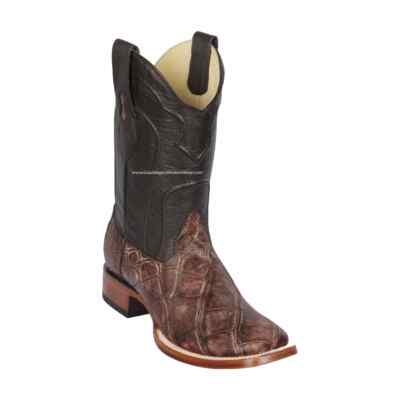 Los Altos ALLIGATOR RUST BROWN SQUARE Toe Handmade WESTERN COWBOY BOOT D 8225835