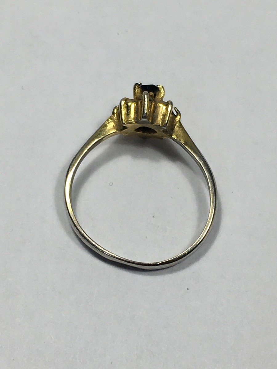 Bague Plaqué Or à Restaurer Avec Pierre Noire - Taille 58/59, Occasion