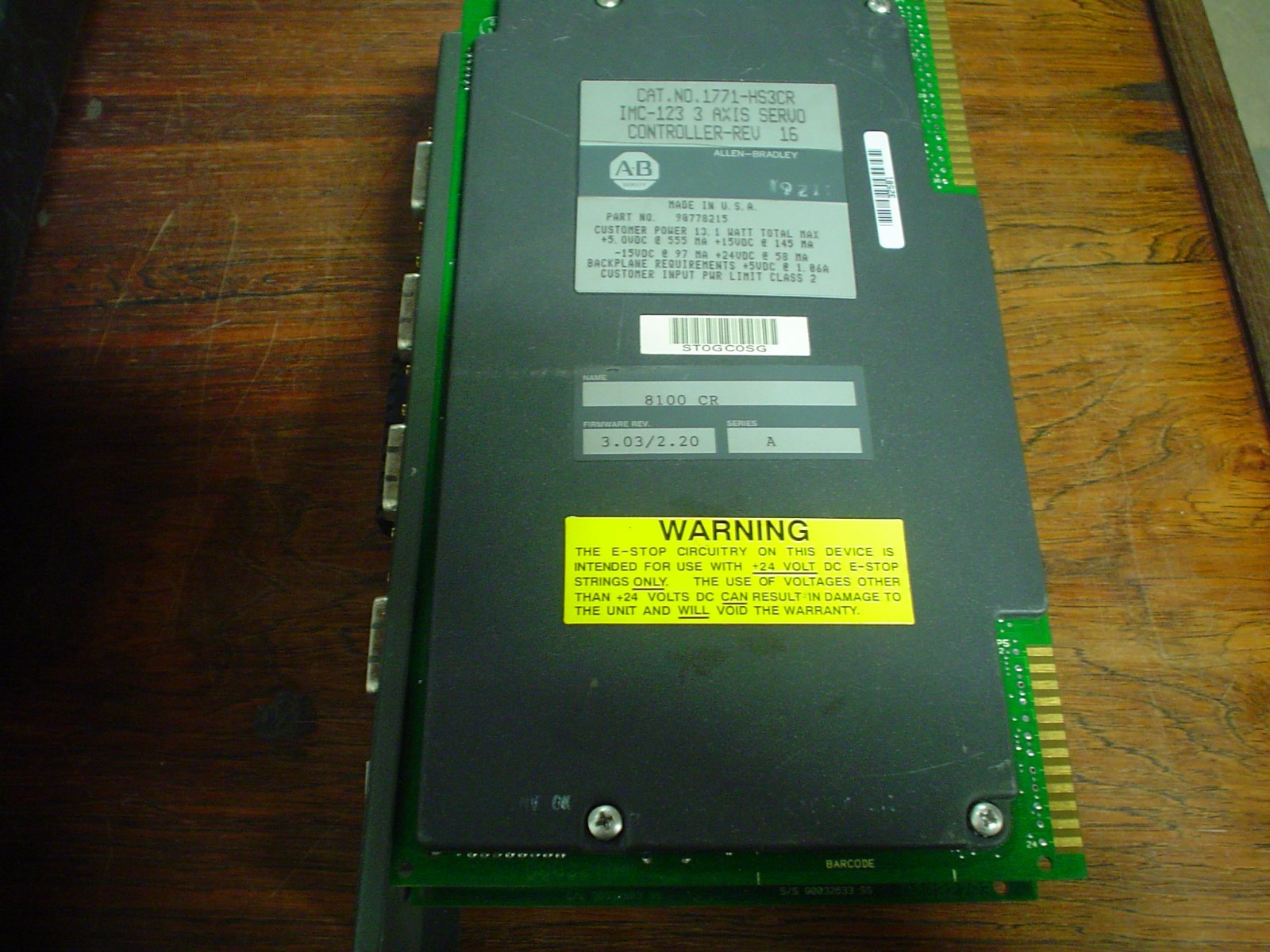 Allen Bradley 1771-HS3CR Rev 16 Ser. A Firmware Rev 3.03/2.20 Controller