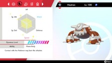 Heatran Pokemon Sword and Shield 6IV The Crown Tundra