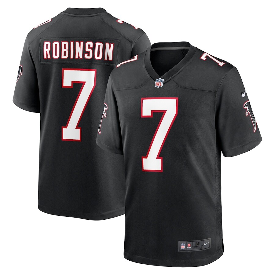 Atlanta Falcons Bijan Robinson #7 Nike Black Throwback Official