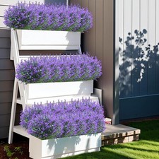 Künstliche Lavendel-Pflanze Im Verzinkten Topf – 25,4 Cm Hoch, Lila Blüten Mit Gänseblümchen