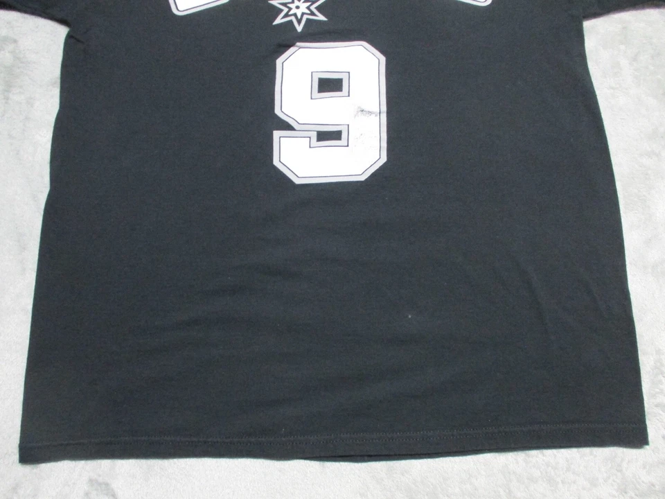 Винтажная мужская футболка SPURS для взрослых БОЛЬШАЯ черная San Antonio ADIDAS 9 Tony Parker Y2K - Изображение 4 из 4