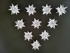10 Vintage Atomic Starburst Christmas Clear Light Bulb Covers Large 2"