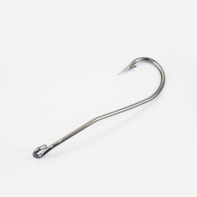 bent shank fishing hook 50Pcs Eel Hook Stainless Steel Kirbed Bent Shank Jig Worm Hooks Size  4/0#-12/0#