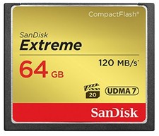 SanDisk 64GB CF Extreme 120MB/s Compact Flash Memory Card SDCFXSB