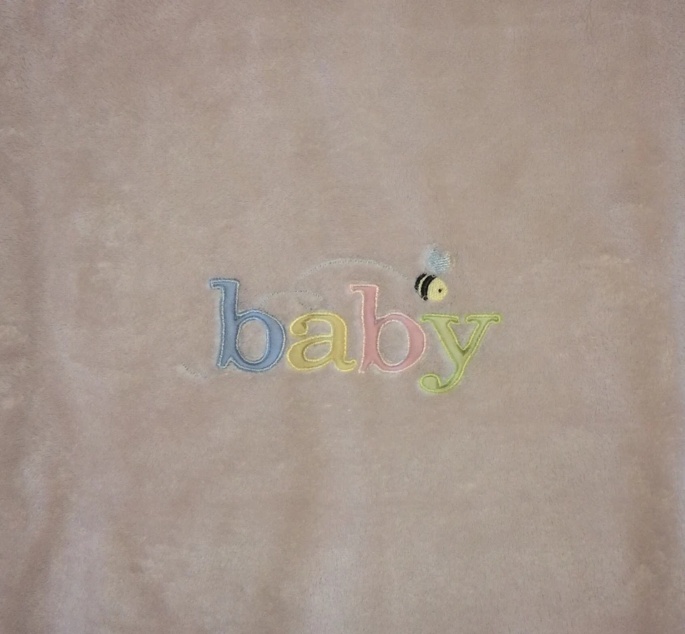 Carters Pink Girls Baby Blanket Plush B A B Y Pastel Soft Fleece Large 30x40 - Image 2 of 4