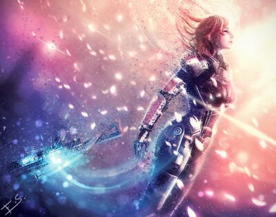 Anime girls m effect GAME pc gaming game art Playmat Gaming Mat Desk