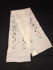 FA! VTG Unused NOBREZA Madeira Hand Embroidered Linen Fabric for Crafting 8"x43"