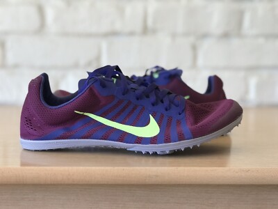 Nike Zoom D Track Running Spikes Bordeaux Purple Green Men's 8