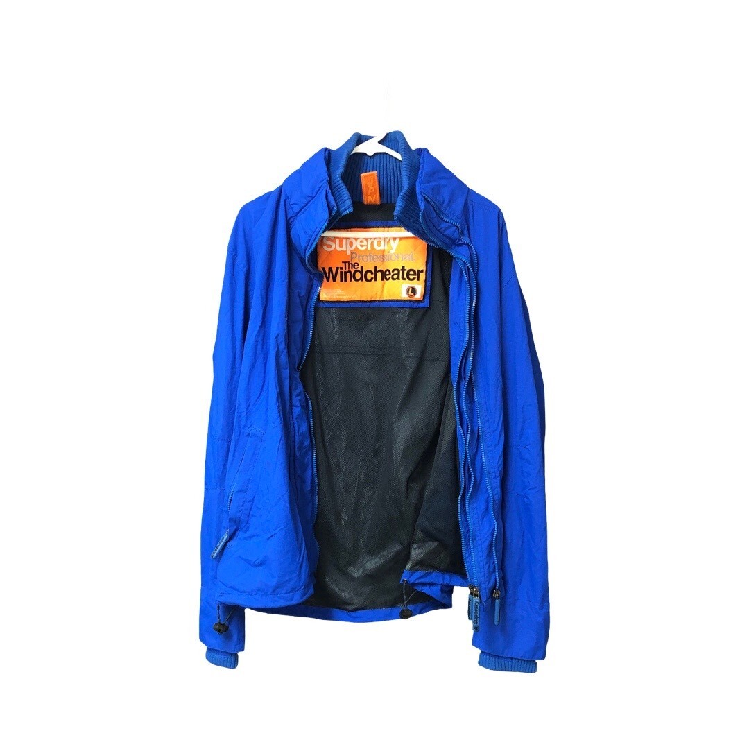 Superdry Professional The Windcheater Men's Rain Jacket Bright Blue Size L