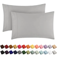 Mellanni Pillow Cases Set of 2 Iconic Collection Microfiber Pillowcases