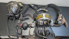 MSA AIR Pack Pak HARNESS FIREFIGHTER SCBA SELF CONTAINED BREATHING With Mask
