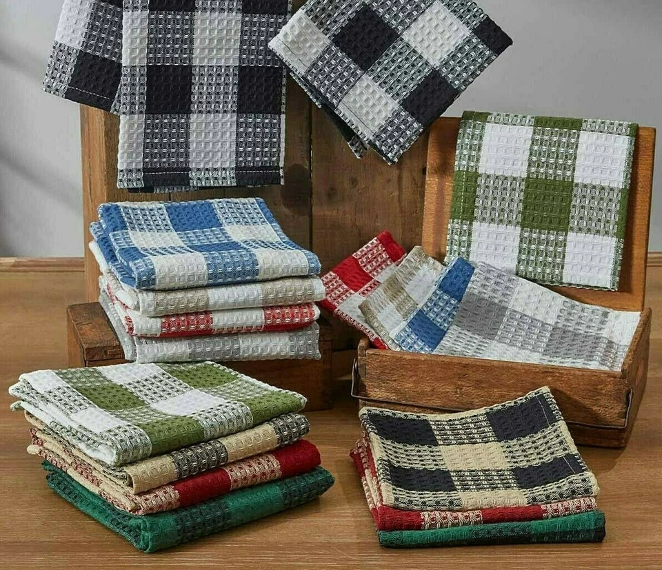 Park Designs Wicklow Check Dishcloth Collection ~~ Set of 2 ~~ Choose Your Color