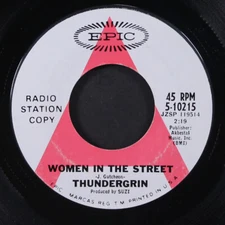 THUNDERGRIN: women in the street / mr. simms EPIC 7" Single 45 RPM