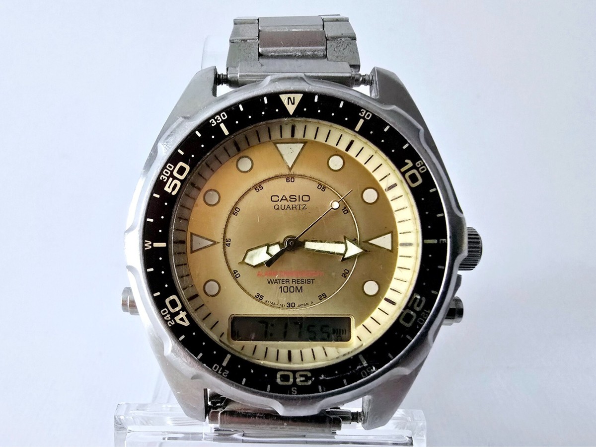 Casio watch men alarm chronograph quartz AMW 320C 