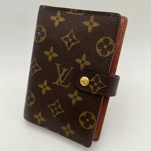 Louis Vuitton Agenda PM R20005 Notebook Cover Monogram Day Planner Auth B356