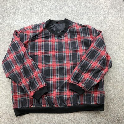Vintage Boa Resort Pullover Mens XL Red Black Tartan Plaid Golf Windbreaker