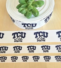 5/8, 7/8  1.5" 1YD Texas Christian University Grosgrain Ribbon TCU Logo