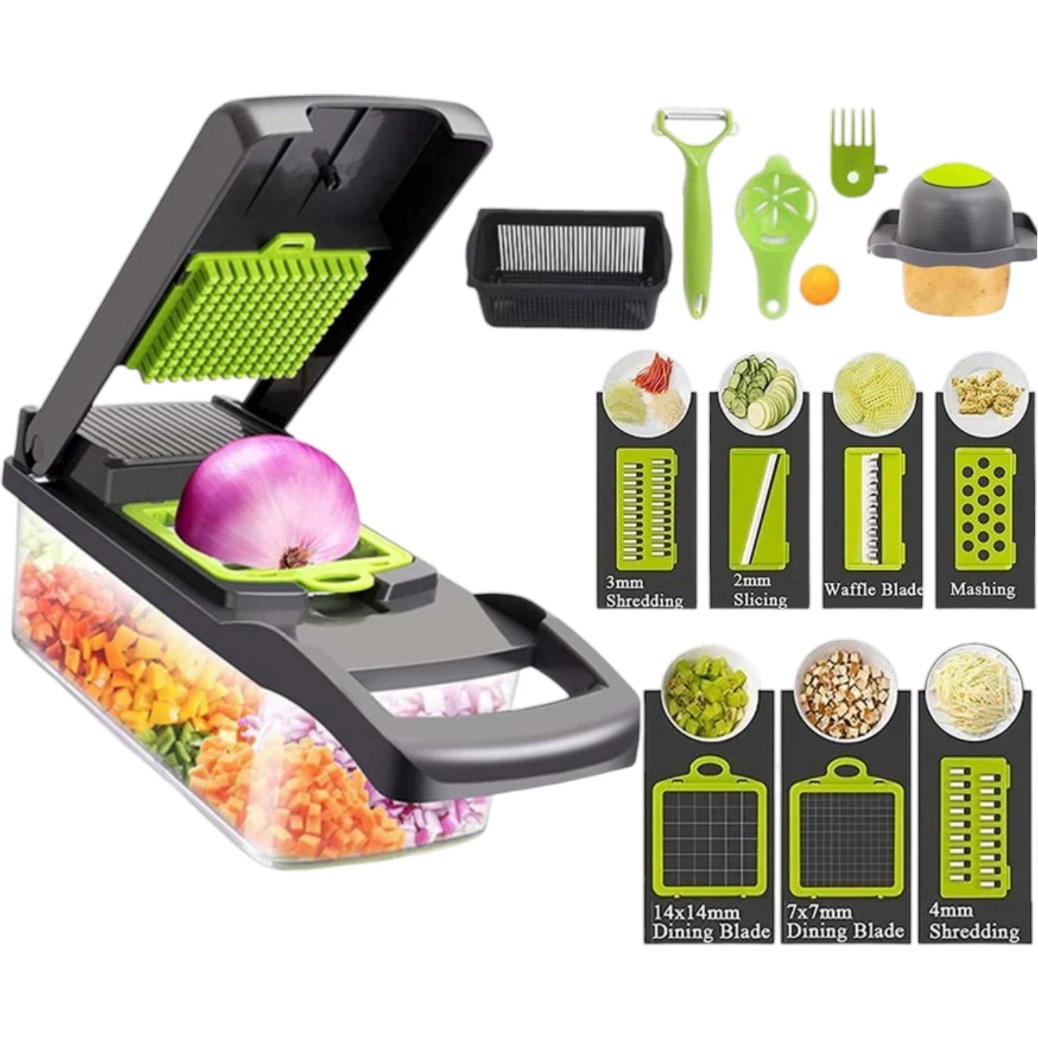 Vegetable Fruit Chopper Cutter Food Onion Veggie Dicer Grater Slicer Kitchen