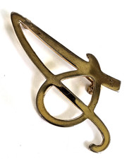 Vintage Initial Letter A Gold Tone Pin 2"