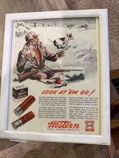 publicité western munitions encadrée 9x11 chasse lapin beagle